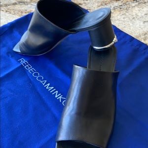 Rebecca Minkoff black leather mules